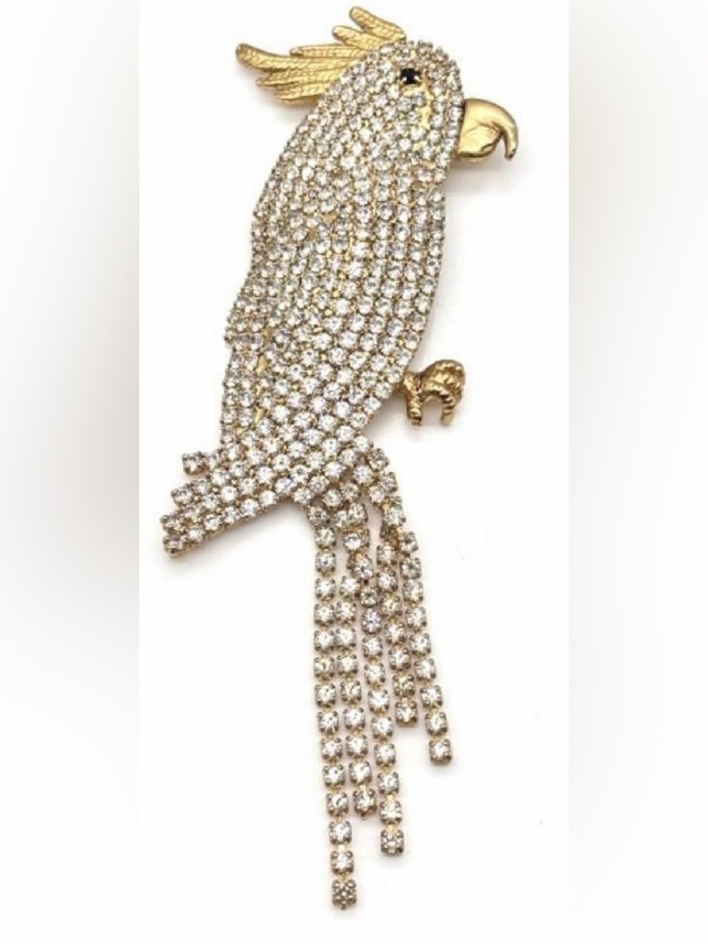 Vintage Cockatiel Rhinestone Brooch